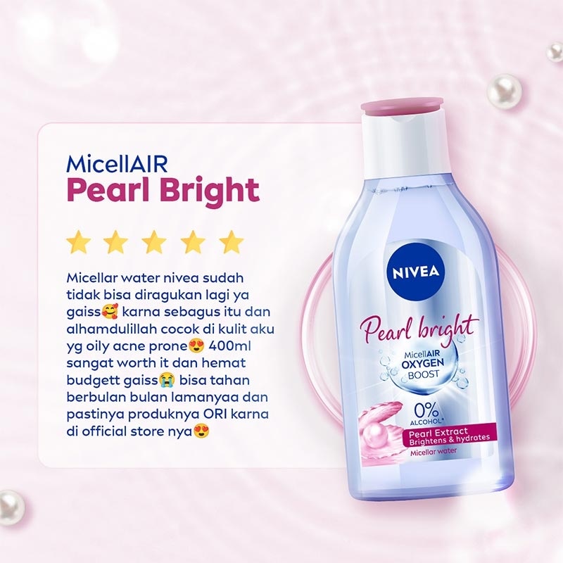 Nivea Micellar Water Pearl Bright MicellAir Oxygen Boost 400ml