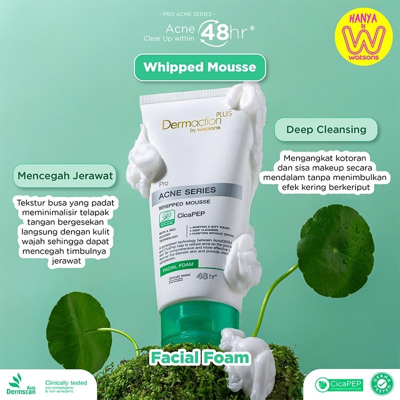 Dermaction Plus by Watsons Acne Series Whipped Mousse Facial Foam 100ml