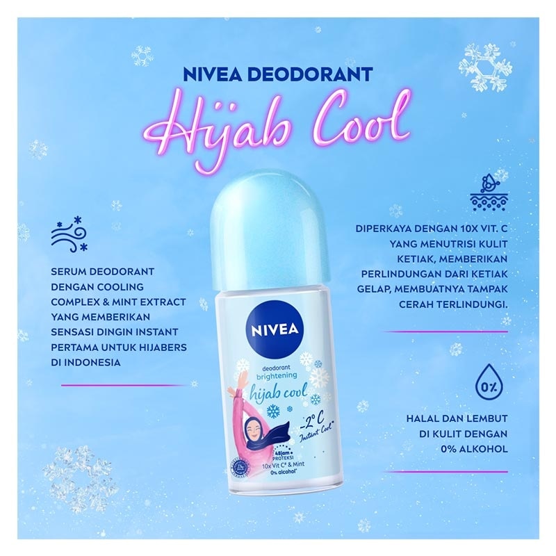 Nivea Brightening Hijab Cool Deodorant Roll On 50ml