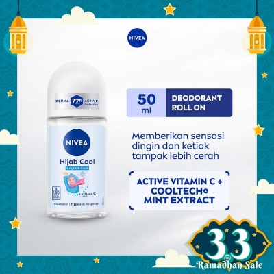 NIVEA Nivea Deodorant Roll On Hijab Cool Bright & Cool 50ml