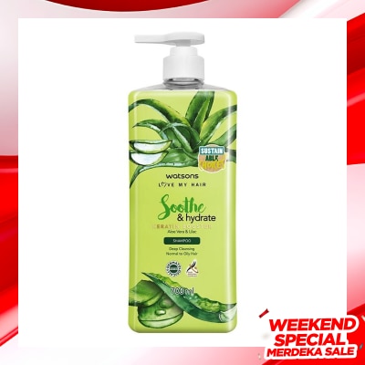 WATSONS Watsons Soothe & Hydrate Aloe Vera & Lilac Shampoo 700Ml