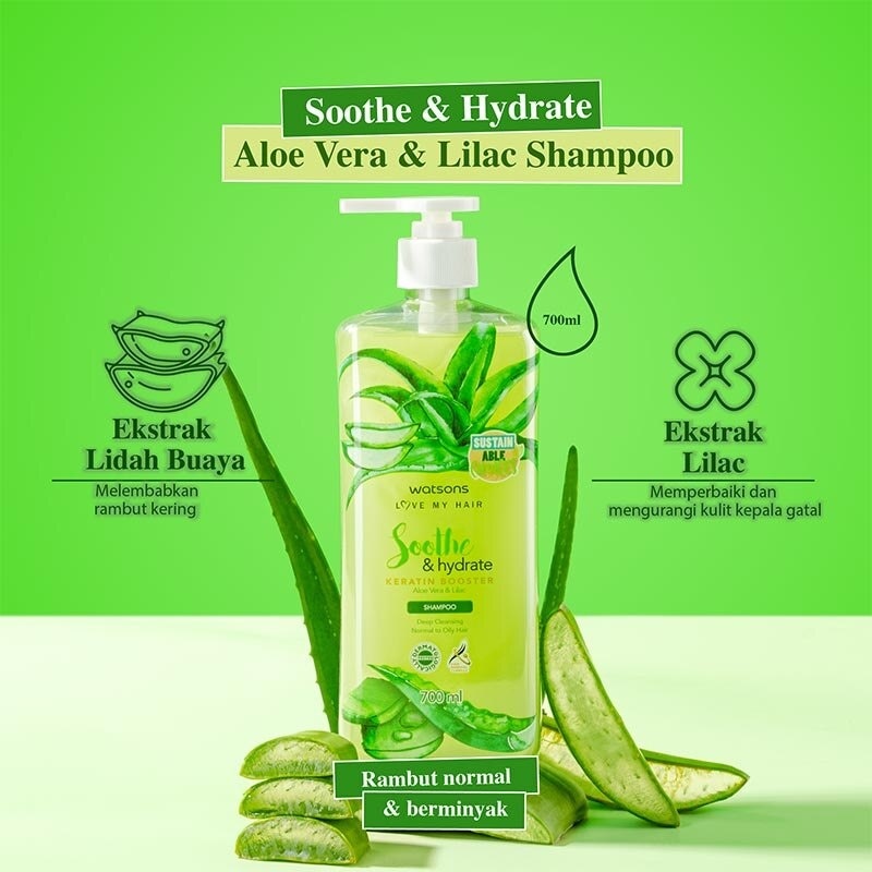 Watsons Soothe & Hydrate Aloe Vera & Lilac Shampoo 700Ml