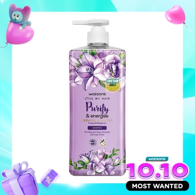 WATSONS COLLECTION Purify & Energise Freesia & Bergamot Shampoo 700Ml image