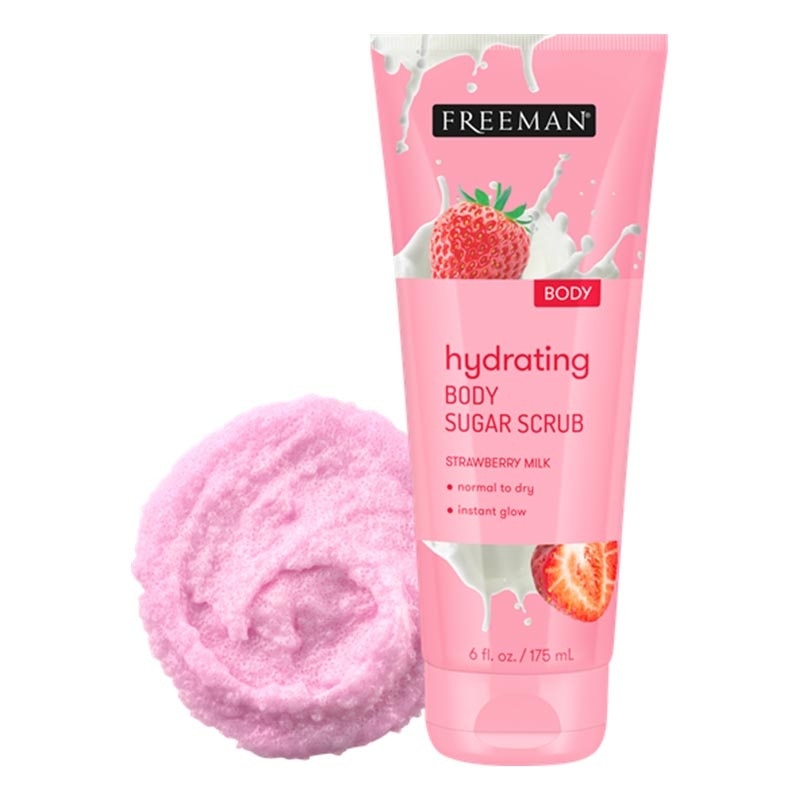 Freeman Hydrating Strawberry Milk Body Sugar Scrub 175ml