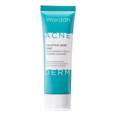 WARDAH Wardah Acnederm Salicylic Acid Zinc Acne Clearing Low pH Foaming Cleanser 50ml