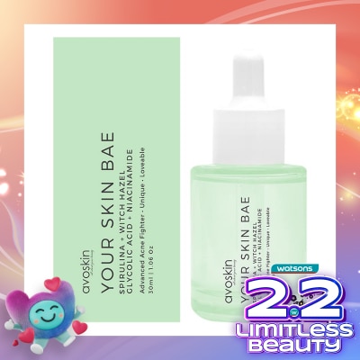 AVOSKIN Your Skin Bae Serum Spirulina + Witch Hazel + Glycolic Acid + Niacinamide 30 ml