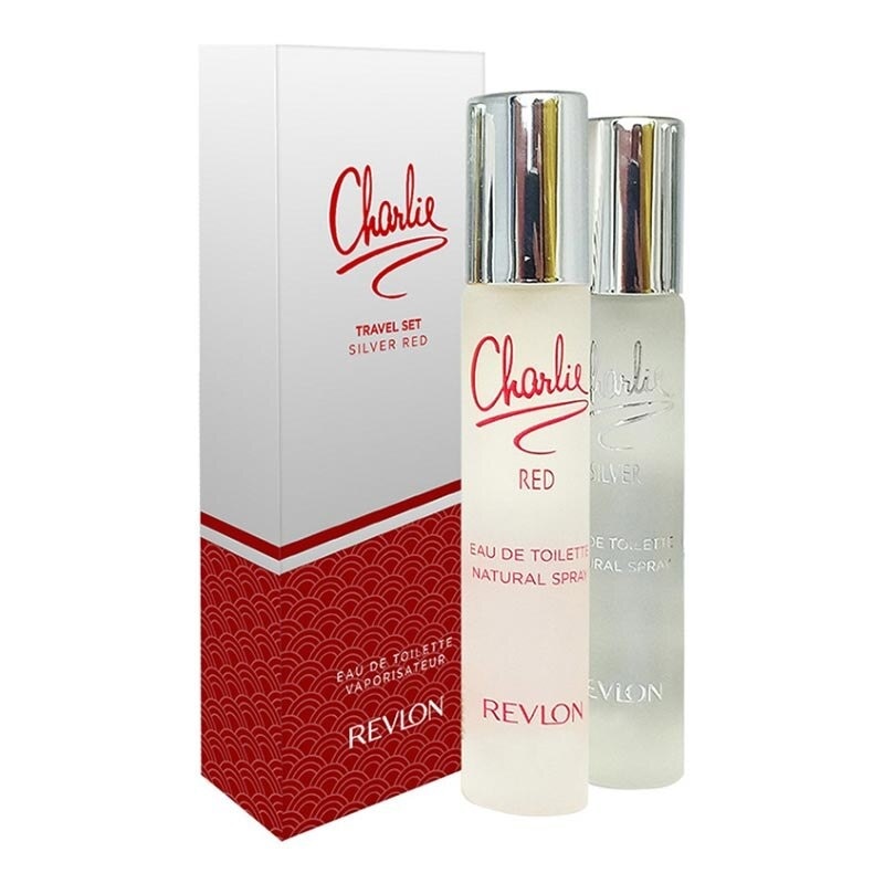 REVLON CHARLIE EDT TRAVEL SET SILVER RED