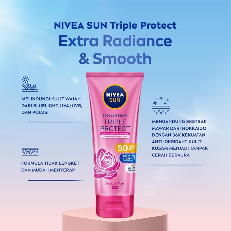 Nivea Sun Body Serum Triple Protect Extra Radiance SPF50+ 180ml