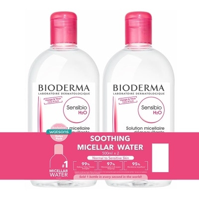 BIODERMA SOOTHING MICELLAR WATER SENSIBIO H2O 500ml + 500ml