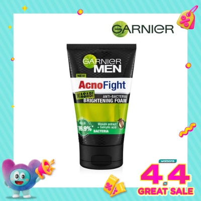 GARNIER - Men Acno Fight Wasabi Brightening Foam - 100ml