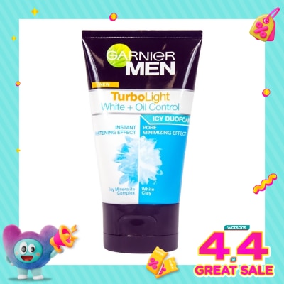 GARNIER - Men Natural Turbo Light White + Oil Control 100ml