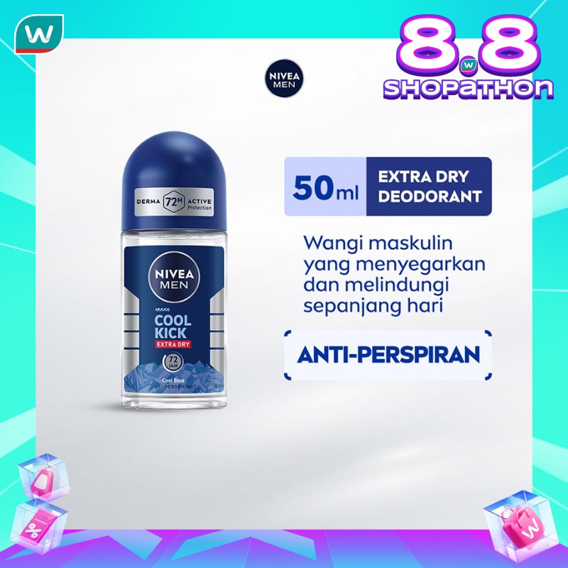 Promo Harga Nivea Men Deo Roll On Cool Kick 50 ml - Watsons