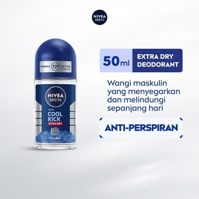 NIVEA Nivea Men Deodorant Roll On Cool Kick Extra Dry Cool Blue 50ml