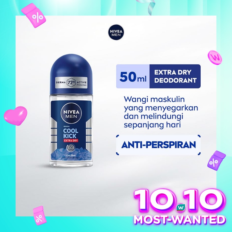 Promo Harga Nivea Men Deo Roll On Cool Kick 50 ml - Watsons