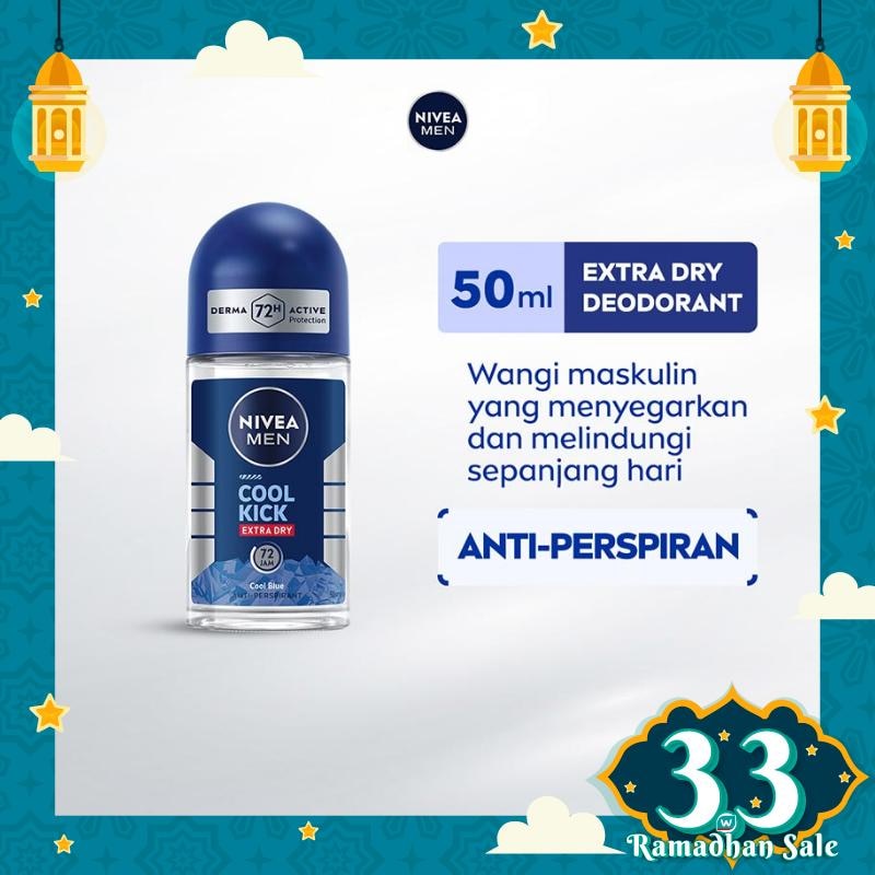 Promo Harga Nivea Men Deo Roll On Cool Kick 50 ml - Watsons