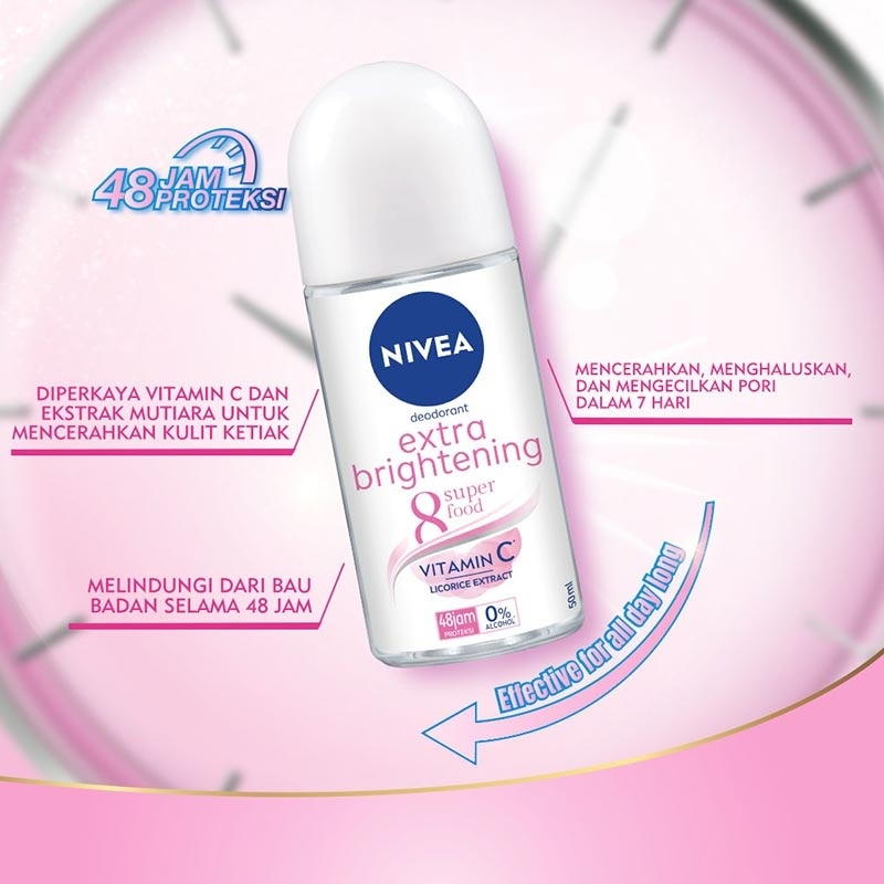 Nivea Deodorant Roll On Extra Brightening 25ml