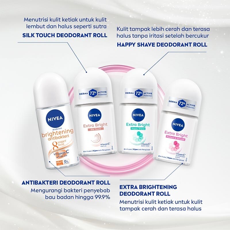 NIVEA, Nivea Deodorant Roll On Extra Brightening 25ml | Watsons