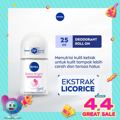 NIVEA - Nivea Deodorant Roll On Extra Brightening 25ml