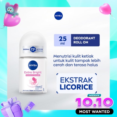 NIVEA Nivea Deodorant Roll On Extra Brightening 25ml image