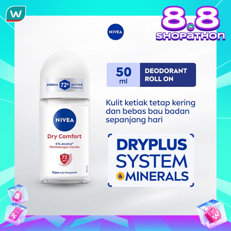 Promo Harga Nivea Deo Roll On Dry Comfort 50 ml - Watsons