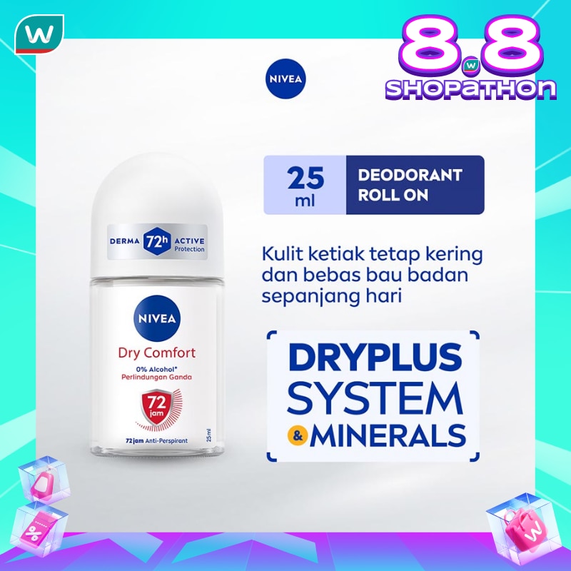 Promo Harga Nivea Deo Roll On Dry Comfort 25 ml - Watsons