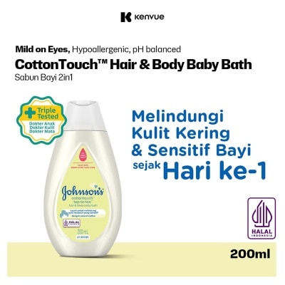 JOHNSON & JOHNSON Cotton Touch Top To Toe Hair and Body Baby Bath 200ml