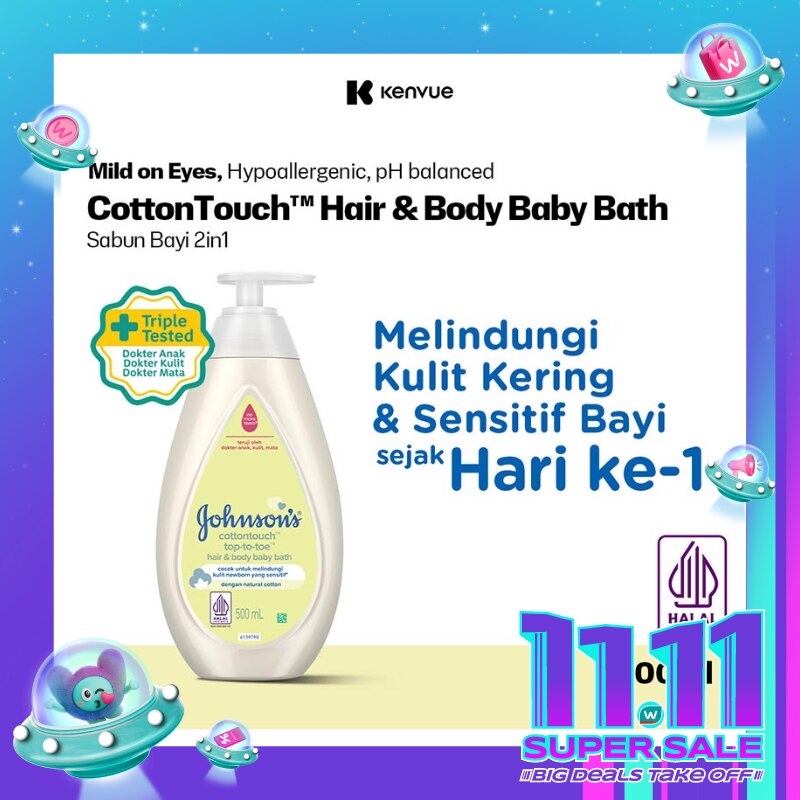 Cotton Touch Top To Toe Hair and Body Baby Bath 500ml