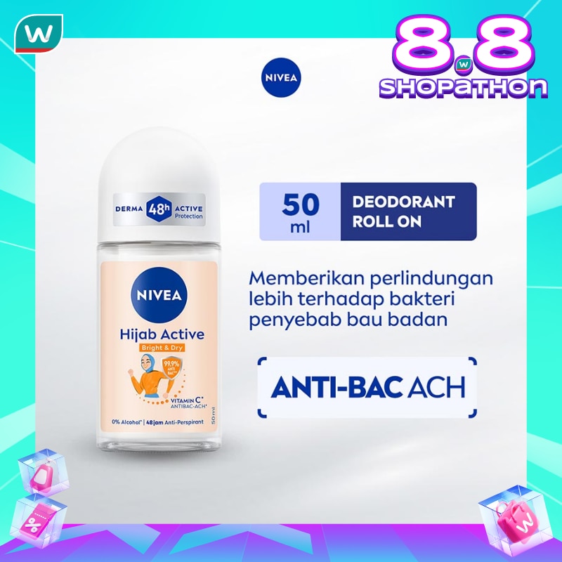 Promo Harga Nivea Deo Roll On Whitening Hijab Fresh 50 ml - Watsons