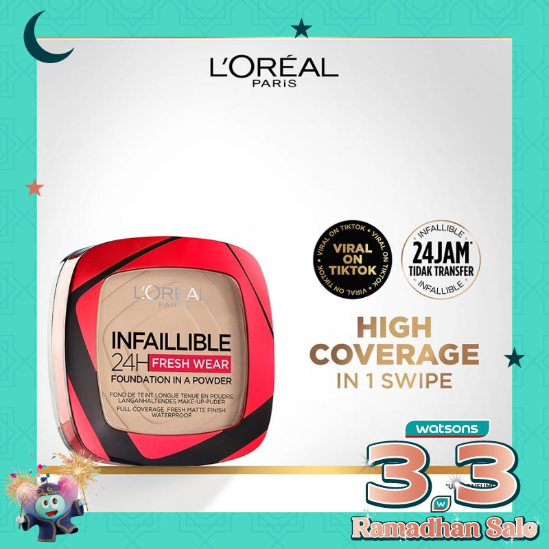 L'OREAL Infallible 24h Fresh Wear Powder Foundation 020 Ivory