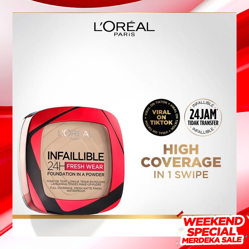 L'OREAL L''Oréal Paris Infallible 24h Fresh Wear Powder Foundation 020 Ivory