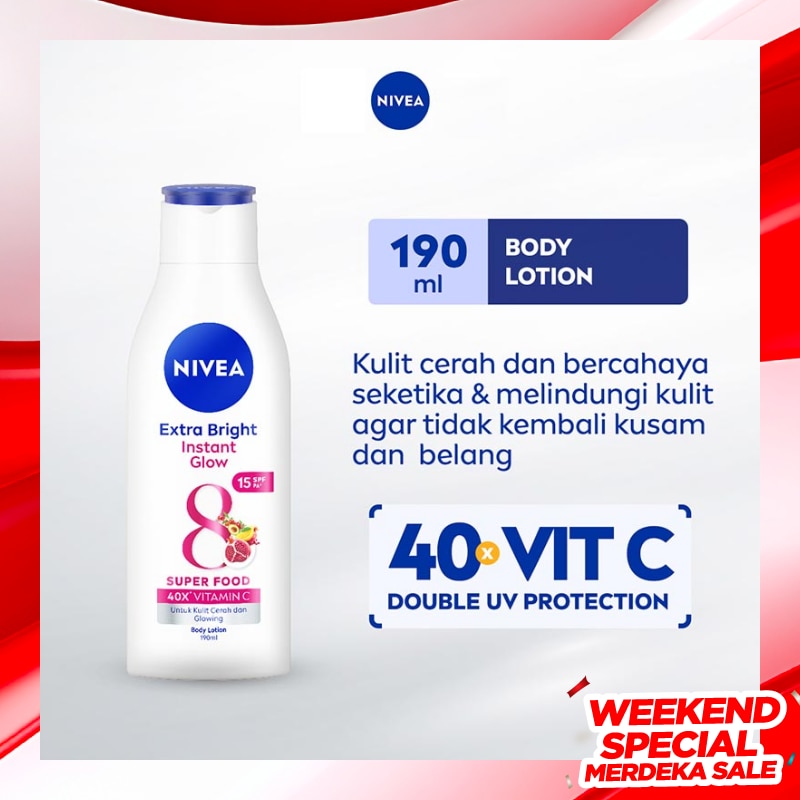 Nivea Extra Bright Instant Glow Body Lotion 190ml