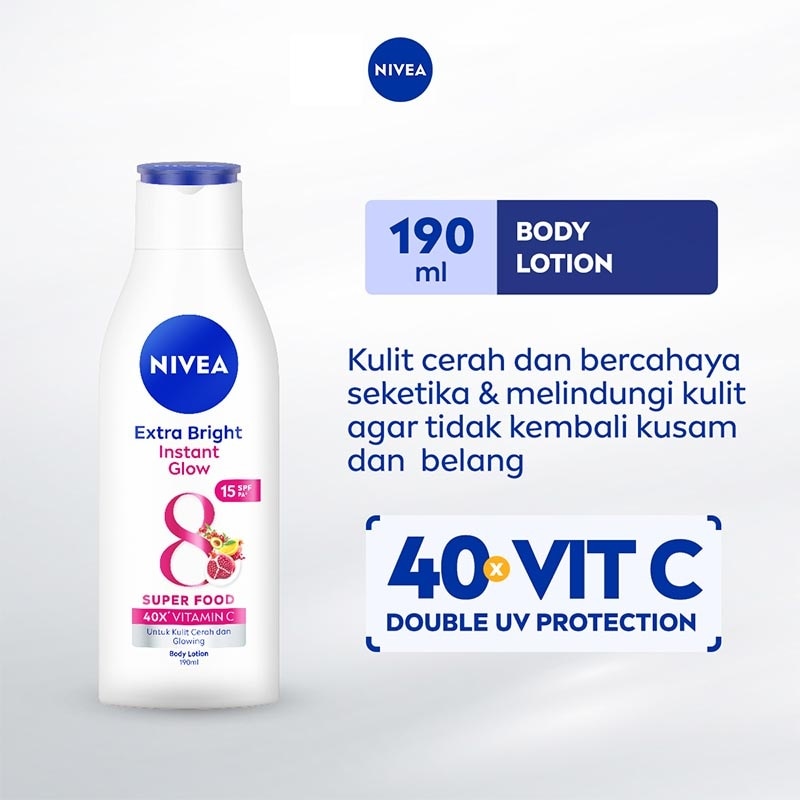 Promo Harga Nivea Body Lotion Extra White Instant Glow 200 ml - Watsons