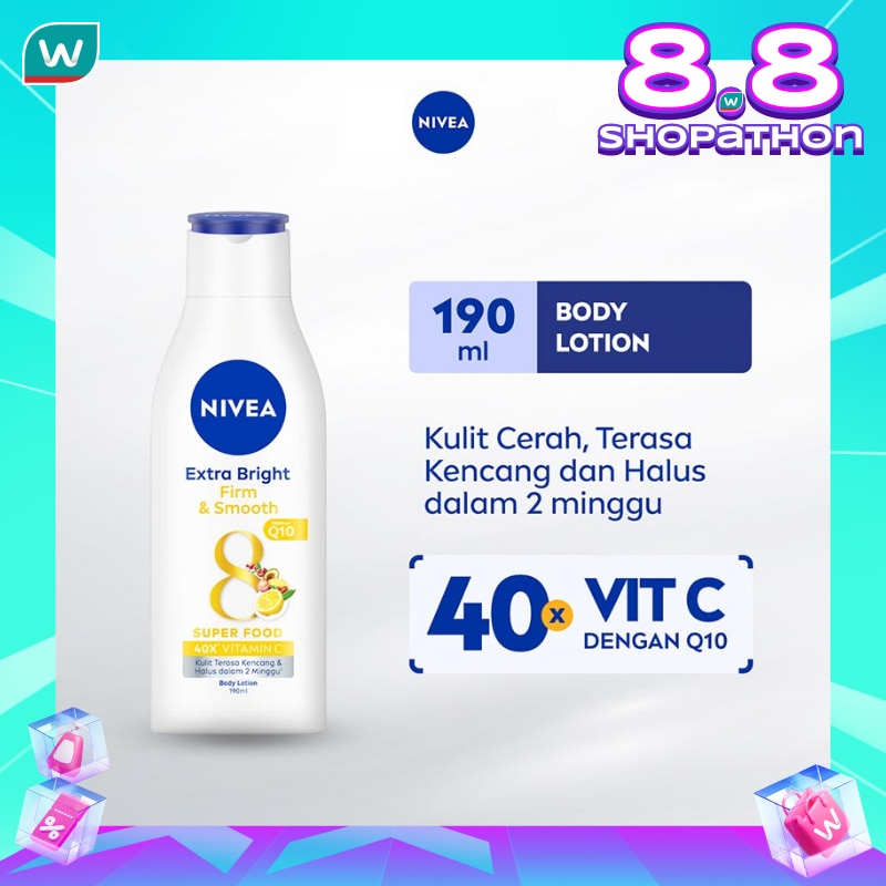 Promo Harga Nivea Body Lotion Extra White Firm & Smooth 200 ml - Watsons