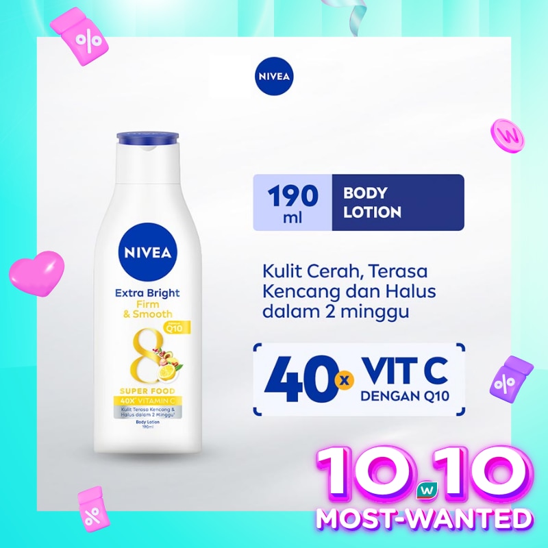 Promo Harga Nivea Body Lotion Extra White Firm & Smooth 200 ml - Watsons