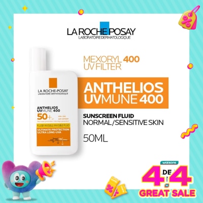LA ROCHE POSAY - La Roche Posay Anthelios Fluid UVMune 400 SPF 50+ PA++++ 50ml - Sunscreen Kulit Normal/ Sensitif