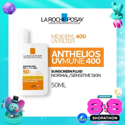 LA ROCHE POSAY - La Roche Posay Anthelios Fluid UVMune 400 SPF 50+ PA++++ 50ml - Sunscreen Kulit Normal/ Sensitif image