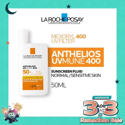 LA ROCHE POSAY La Roche Posay Anthelios Fluid UVMune 400 SPF 50+ PA++++ 50ml - Sunscreen Kulit Normal/ Sensitif