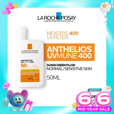 LA ROCHE POSAY - La Roche Posay Anthelios Fluid UVMune 400 SPF 50+ PA++++ 50ml - Sunscreen Kulit Normal/ Sensitif