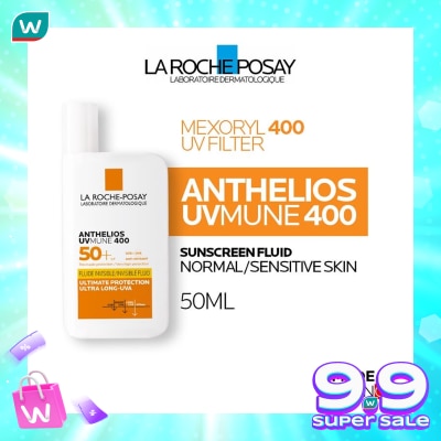 LA ROCHE POSAY La Roche Posay Anthelios Fluid UVMune 400 SPF 50+ PA++++ 50ml - Sunscreen Kulit Normal/ Sensitif