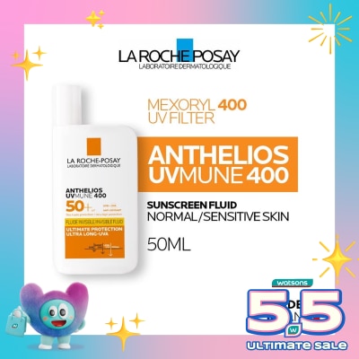 LA ROCHE POSAY - La Roche Posay Anthelios Fluid UVMune 400 SPF 50+ PA++++ 50ml - Sunscreen Kulit Normal/ Sensitif