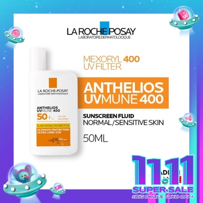 LA ROCHE POSAY La Roche Posay Anthelios Fluid UVMune 400 SPF 50+ PA++++ 50ml - Sunscreen Kulit Normal/ Sensitif