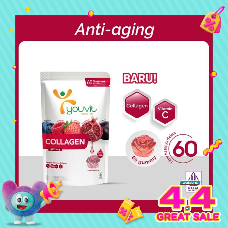 Youvit Collagen 30 Hari dengan VERISOL Bioactive Collagen Peptides, Vitamin C, Superberries 252g