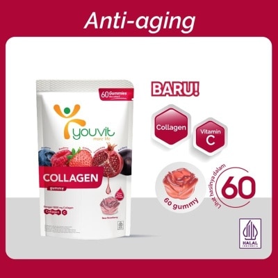 YOUVIT Youvit Collagen 30 Hari dengan VERISOL Bioactive Collagen Peptides, Vitamin C, Superberries 252g