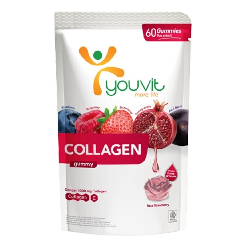 Youvit Collagen 30 Hari dengan VERISOL Bioactive Collagen Peptides, Vitamin C, Superberries 252g