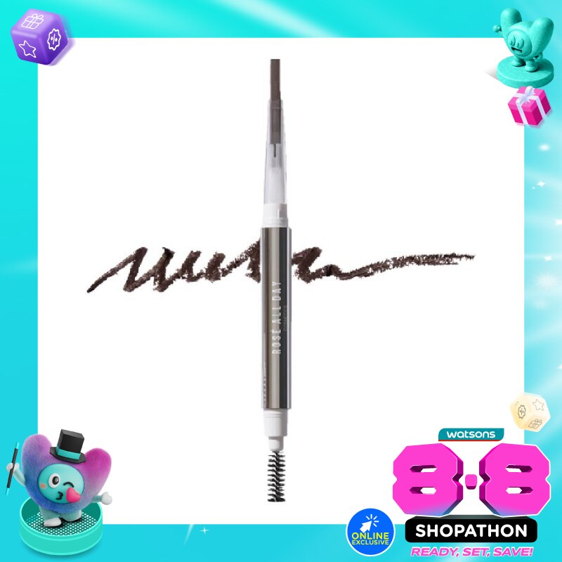 Rosé All Day Brow Fix Eyebrow Pencil Dark Brown 0.3g image