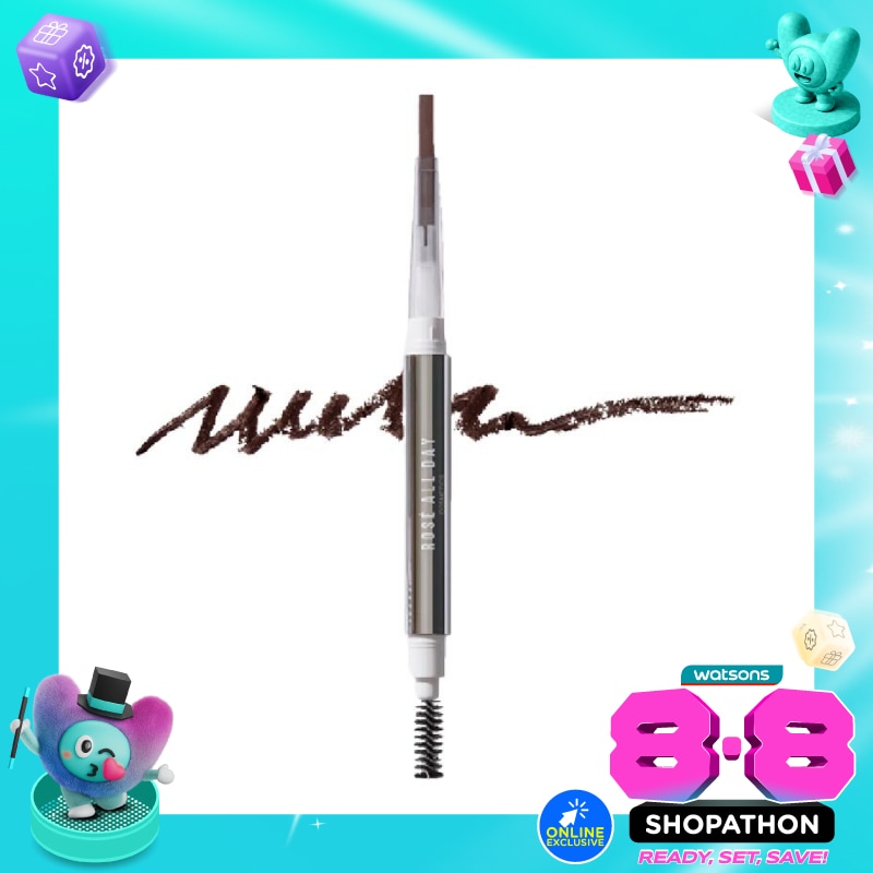 Rosé All Day Brow Fix Eyebrow Pencil Medium Ash Brown 0.3g image