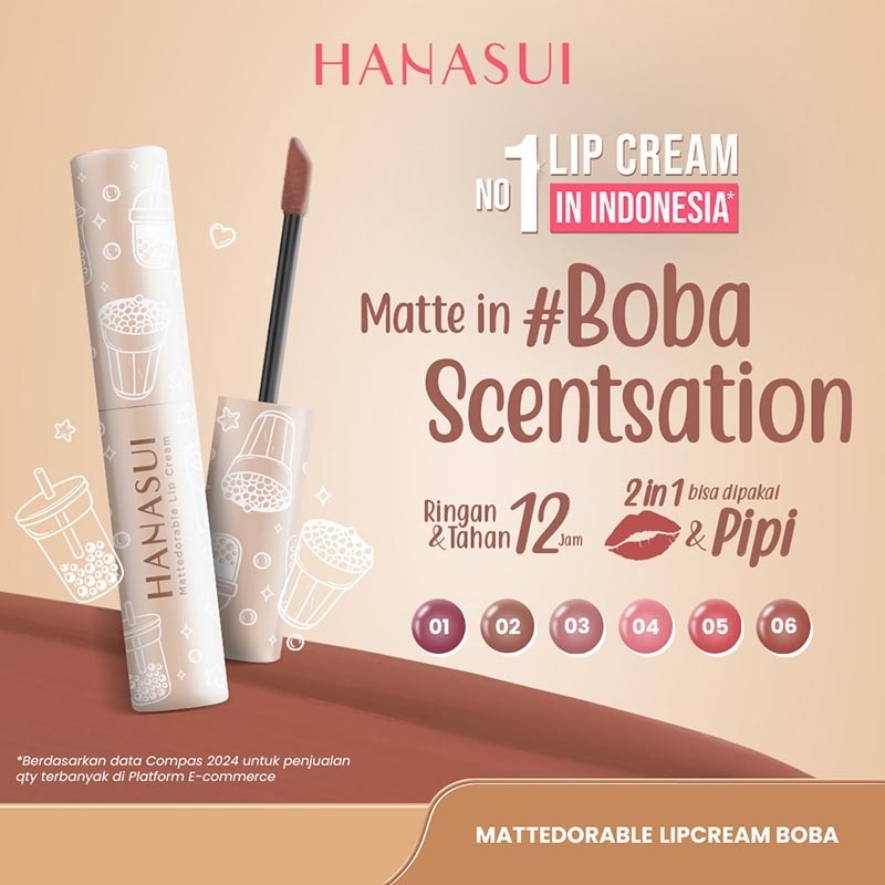 Hanasui Mattedorable Lip Cream Creamy Peach #5
