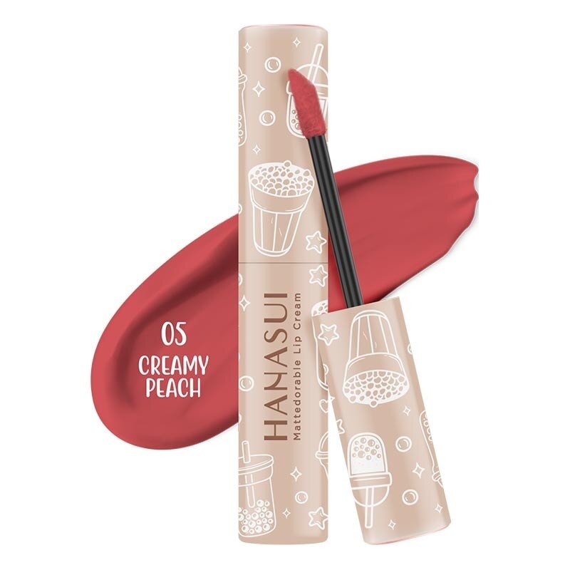 Hanasui Mattedorable Lip Cream Creamy Peach #5