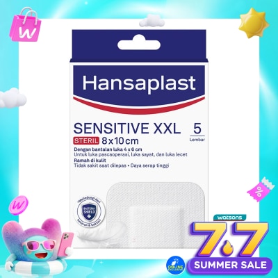 HANSAPLAST - Plester Sensitive Steril XXL isi 5 Bantalan Kain Sensitif