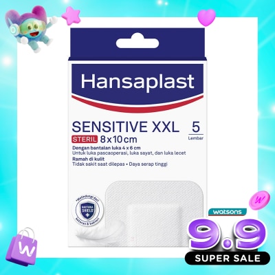 HANSAPLAST - Plester Sensitive Steril XXL isi 5 Bantalan Kain Sensitif image